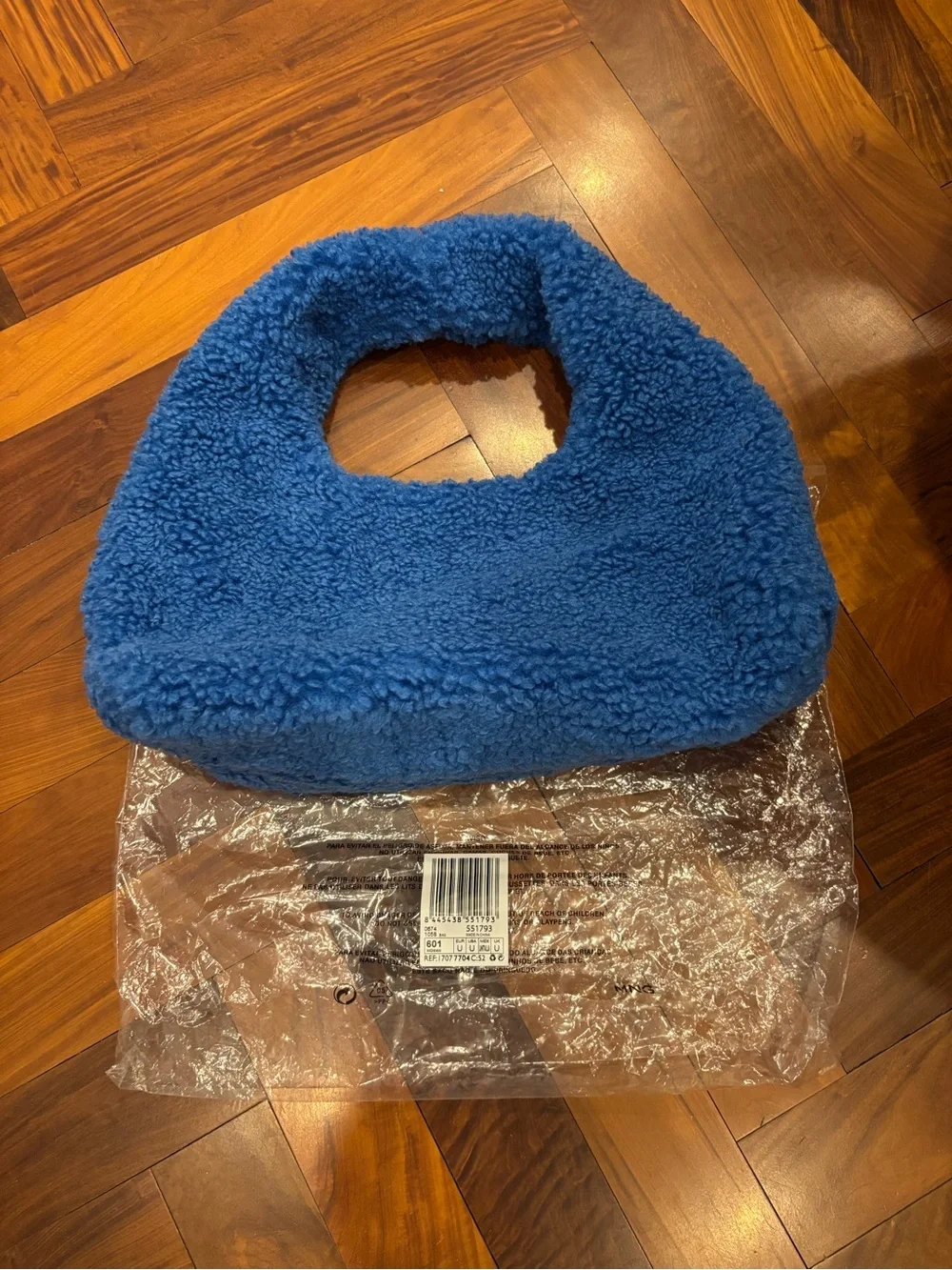 Blue Plush Bag - Cozy Sherpa Shoulder Bag